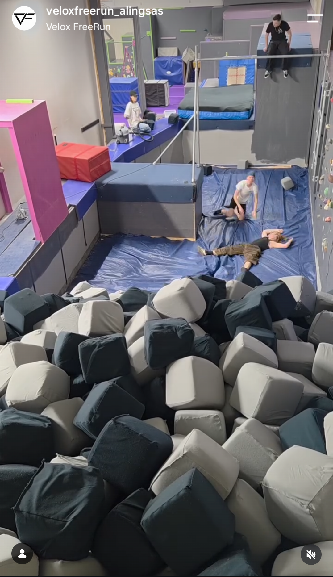 Skumgropen i parkourhallen i Alingsås